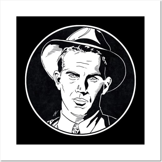 ELIOT NESS - The Untouchables (Circle Black and White) Wall Art by Famous Weirdos